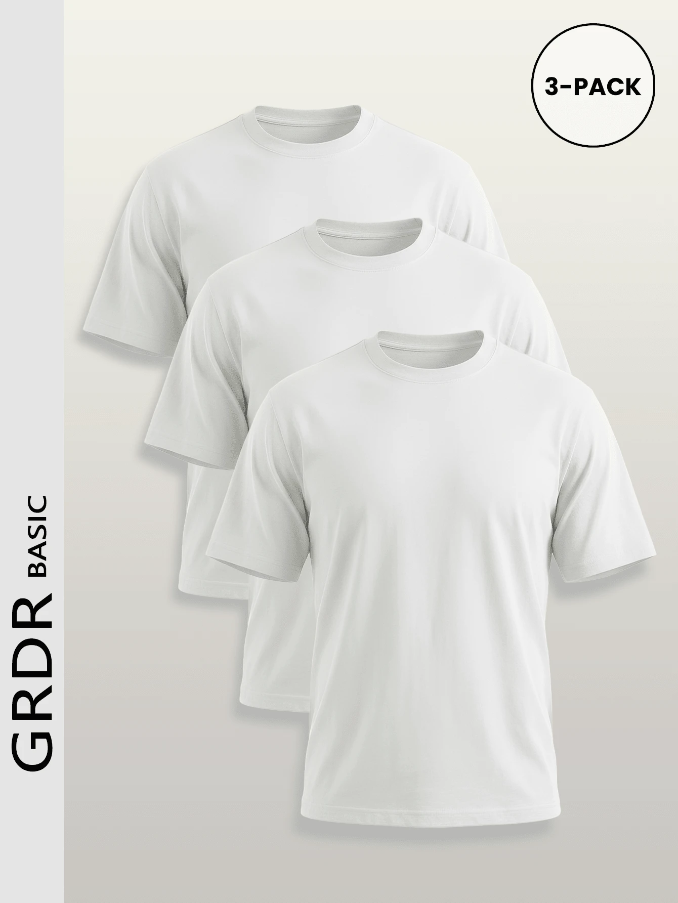 GRDR 3pcs/Set Men's Solid Color Casual Street Sporty Round Neck Short Sleeve T-Shirts, Minimalist Versatile, Suitable For Layering - Multicolor - View 1