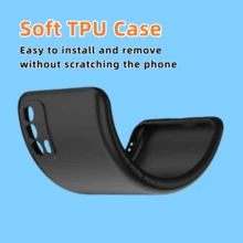 1 Piece Phone Case Cover Designed As A Black TPU Protective Case, Compatible With - Black - View 3