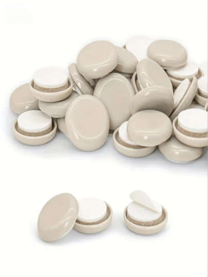 家具スライダー プラスチック 48個入り、粘着式スライディングパッド、0.98インチ 家具カーペット移動パッド、小さな椅子の脚フロア保護、高品質な椅子の脚フロア保護で簡単にスライドし、フロアを保護