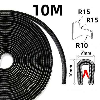 10m Kantenschutz Kantenschutzprofil schwarz Keder Band Klemm Profil Gummi
