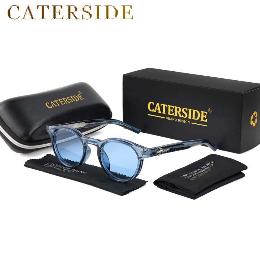 Retro Sunglasses Round PC+CP Temple Metal Core Fashion Frame Men's Eyeglasses Women Outdoor Sports Party Travel Driving Vacation Beach Casual Glasses Street Decors Photo Props , Ideal Choice For Gifts With Full Package - K40213 - 查看 1