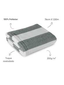Beach Towel, Bath Towel, Pool Towel, Summer Beach, 76cm X 1.40m, Cancun Premium APPEL - CANCUN GRAY - Xem 4