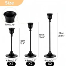 Legant Black Cone Taper Candle Holders Set Of 6 – Stunning Table Decor For Wedding, Holiday Party & Dinner | Easy Assembly Metal Candlestick Holders For Home, Hotel, Christmas & Halloween - 6 cái màu đen - Xem 3