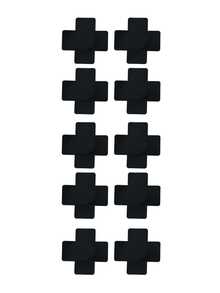 10 piezas/set de mujeres desechable cruzado en forma de Cubierta de pezón , ultra delgado con transpirable , anti-luz fuga con sin rastro Adhesivo - Negro - Ver 7