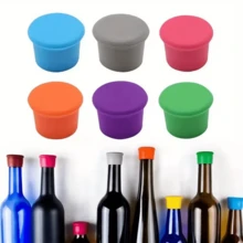 6/12pcs Reusable Silicone Wine Bottle Stoppers, Multi-Functional Airtight Bottle Caps Fit For Red Wine, Champagne, Condiment Bottles Of Various Mouth Sizes, Leak-Proof & Preservative - Multicolor - View 8