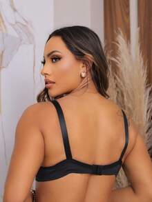 Set Of 3 Lace Bras With Adjustable Straps, Reinforced Cups, Comfortable, Premium Polyamide - 2 White and 1 Black - View 5