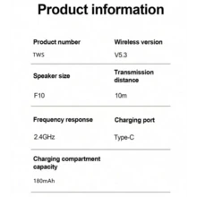 A02 蓝牙 5.3 无线耳机，夹式耳机，带降噪功能，高清通话，适用于所有智能手机 - 彩色 - 查看 10