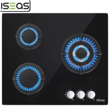 IsEasy Glass Gas Hob Natural Gas Propane Gas Cooking Plate Black 3 Burners Tempered Glass - EU C Type Plug(220-240V) - View 10