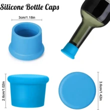 6/12pcs Reusable Silicone Wine Bottle Stoppers, Multi-Functional Airtight Bottle Caps Fit For Red Wine, Champagne, Condiment Bottles Of Various Mouth Sizes, Leak-Proof & Preservative - Multicolor - View 3