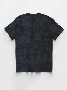 Camiseta de manga corta de cuello redondo transpirable y casual para hombre, con patrón degradado, mezcla de poliéster, adecuada para ropa deportiva de verano. - Multicolor - Ver 5