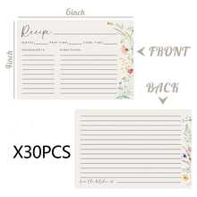 Tarjetas de recetas en blanco - Diseño de arte lineal, adecuadas para cocinar, despedida de soltera, boda, tarjetas de recetas de doble cara para despedida de soltera - Multicolor - Ver 9