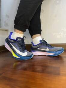 Nike Zoom Fly 6 Comfortable Versatile Non-Slip Supportive Bounce Running Shoes, Men, Blue & White - Blue and White - View 6