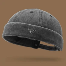 1顶无檐软顶街头嘻哈帽，水洗褪色百搭针织帽 - A - 查看 2