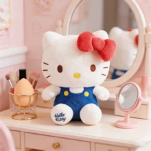 Đồ chơi nhồi bông Hello Kitty của MINISO Sanrio, cao 8 inch, kiểu dáng cổ điển, hình thú ngồi, búp bê nhồi bông KT đáng yêu, gối trang trí nhà cửa hình hoạt hình, quà tặng sinh nhật và Giáng sinh. - Màu xanh lam - Xem 8