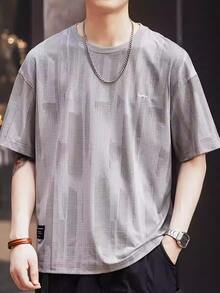 1pc Men's Loose Fit Breathable Quick-Dry Short Sleeve T-Shirt, Suitable For Summer - White - View 2