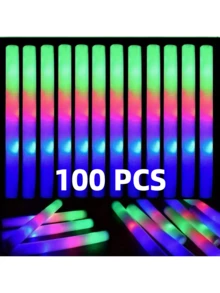 50pcs Foam Glow Sticks, LED Glow Sticks, Suitable For Party Decorations, Colorful Flashing Glow Sticks, Can Be Used For Christmas, Wedding, Birthday Concert, Festival Celebration, New Year's Eve Club, Graduation Party And Halloween Carnival - Seven Colors and Three Functions - View 18