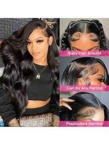 [Black Curly Wave Wig] 32 Inch Black Curly Wave Wig - Elegant Women's Wig, 150% Density, Rose Net Cap, Center Part, No Bangs, Fashionable Long Wig For Daily Wear - Natural & Black - View 6