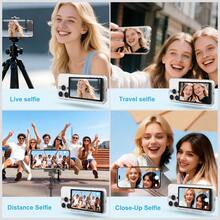 防缠绕磁吸手机Vlog自拍监视器，高清显示屏，可充电3.6V双电源（电池/USB），兼容iOS和安卓手机，带遥控器，无线后置摄像头监视器，适用于直播内容创作、自拍视频录制，春季礼物、周年纪念礼物 - 彩色 - 查看 11