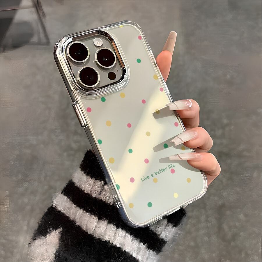Puntos coloridos hacia lo nuevo Dise?o de impresión,Protector Transparente de Alta Calidad para Celular - Funda Anti-Caídas de TPU para Multi-Modelos (OPPO, Redmi, , ) - Ideal para San Valentín y Halloween - transparente - Ver 1
