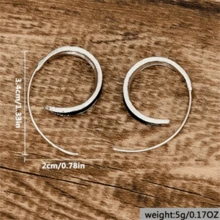 1 Pair Women's Fashion Bohemian Asymmetrical Hoop Earrings, Minimalist Design For Daily Wear And Special Gifts - Antique Silver - View 5