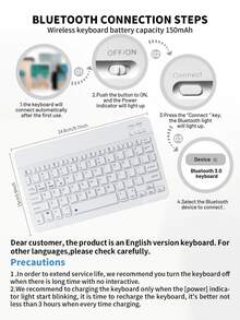 [Wireless Keyboard Case With Mouse] Wireless Bluetooth Keyboard Case With Detachable Wireless Mouse, Compatible With IPad Air 1/Air 2/Air 3/Air 4/Air 5/6, Compatible With IPad 5th/6th/7th/8th/9th/10th/11th Gen, Compatible With IPad Pro 12.9" (2020/2021/2022), Compatible With IPad Pro 11" (2018/2020/2021/2022), Galaxy Tab And Redmi Pad SE - Soft TPU Back Cover, Magnetic Detachable, With Pen Slot - Multicolor - View 6