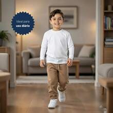 Vrasalon Boys' Basic Fleece Pants For Winter - Beis - Ver 3