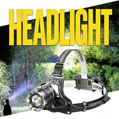 مصباح رأس للصيد الليلي في الهواء الطلق P50، بقوة عالية وبؤرة قابلة للتعديل