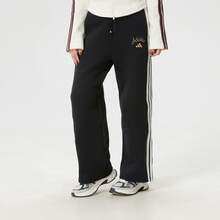 adidas CNY WIDE LEG KNIT PANT 限定款 百搭休閒寬褲寬鬆針織運動褲 女款 - 黑與白 - 查看 7