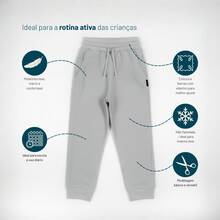 Vrasalon Boys' Basic Fleece Pants For Winter - 淺灰色 - 查看 2