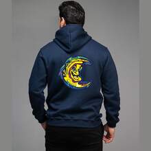 Rossi Unisex Kangaroo Hoodie Sweatshirt - 藏蓝色 - 查看 1