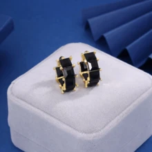 1对百搭优雅女士耳环，时尚高贵，适合日常佩戴、通勤和聚会场合。 - 白色紅 - 查看 5