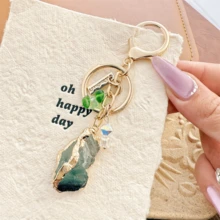 1件 2026新款不对称天然玫瑰石英和紫水晶宝石钥匙扣，独特幸运水晶吊坠，学生、情侣、生日、节日、圣诞节礼物、游戏玩家礼物、减压玩具 - 彩色 - 查看 14