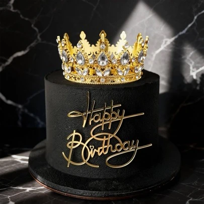 1 adet/3 adet Zarif Kristal Malzeme 9cm*5cm Doğum Günü Pastası Tacı Süsü, Düğün Pastası Tacı, Pasta Üstü Süsü Kız Çocuk Doğum Günü Pastası Süslemesi, Kız Çocuk Doğum Günü Partisi Başlığı, Düğün, Önemli Tatil Dekoratif Tacı için Uygundur