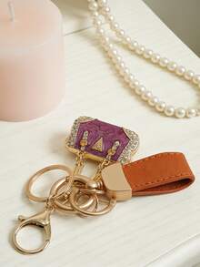 法国珐琅钻石钥匙扣 | 云朵图案浮雕手工吊坠 | 汽车钥匙个性艺术品 | 奢华男女通用闪亮锌合金饰品 - 包包造型鑰匙扣 - 查看 21