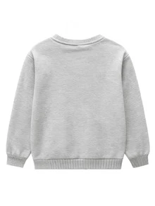 1pc Disney Mickey Mouse Fun Cartoon Mickey With Playful Posture Sweatshirt For Boys Lightweight Versatile Daily Leisure Outfit For Children's Daily Activities - Grey - View 2