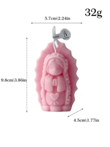 1 Nến thơm trang trí hình Đức Mẹ Guadalupe thủ công, có sự khác biệt nhỏ về màu sắc, kích thước dài 5,7cm, cao 2,24 inch, rộng 9,8cm và dày 3,86 inch, nặng 32 gram. - 1PC - Xem 16