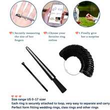 KLONKEE Ring Sizer Tool Kit, Includes Ring Gauge & Finger Sizer Tape, US-HK 4-In-1 Alloy/Plastic Measuring Rod With Core Axis And Ring Size Scale, Suitable For Jewelry Measurement - Multicolor - View 7