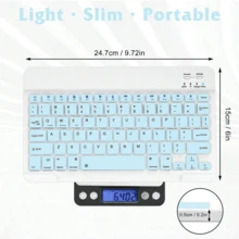 Wireless Bluetooth Keyboard Mouse Combo, Ultra-Thin Portable Compact Wireless Keyboard And Mouse Set, Compatible With Android, Windows Tablets, Smartphones, IPad Pro, IPad Air, IPad Mini, Supports IPadOS/IOS 13 And Above (Light Blue) - Light Blue - View 7