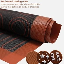 1/2/3 tấm lót nướng silicon in hai mặt, có thể tái sử dụng, chống dính, thích hợp cho bánh macaron, bánh quy và bánh phồng. - Nhiều màu - Xem 8