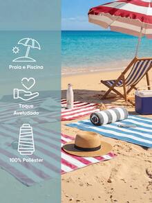 Beach Towel, Bath Towel, Pool Towel, Summer Beach, 76cm X 1.40m, Cancun Premium APPEL - CANCUN GRAY - Xem 2