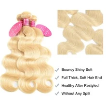 613 Bundles Blonde Bundles Human Hair 16 18 20 22 Inch 613 Body Wave Bundles 100% Unprocessed 16A Grade Brazilian Virgin Hair Bundles 1/2/3/4 Bundles Human Hair 613 Blonde Bundle Versatile Styling For All Occasions Versatile Hair Wig Fullbodied Wig Brazilian Human Hair Pelucas De Cabello Humano,Wigs,Human Hair Wigs,Peluca De Cabello Humano,Human Hair,Wigs Human Hair,Wig,Christmas,Stocking Stuffers,Christmas Gifts,Hair, Maquillaje,Christmas Decrotions Gifts For Women,Gifts,Hair Stuff,Hair Accerssories,Suitable For Parties, Daily Use, Schools, Birthday Banquets And Other Occasions Valentine's Day Uman Hair Weft Real Hair Extensions Clip In Hair Weft Keratin Bond Hair Weft Seamless Hair Weft Christmas Hair Holiday Hair Extensions Festive Hair Pieces Christmas Glitter Hair Xmas Hair Accessories Crimson Red Human Hair Volumizing Hair Weft Your 2026 Beauty Glow-Up Awaits,Luxe Gifts For Moments That Matter #PremiumGifts New Year - 金髮 - 查看 3