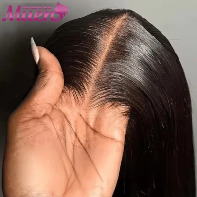 200% Density Straight 5x5 Pre Cut Glueless Lace Closure Wig --13x4 HD Lace Front Human Hair Blended Wigs Straight Blended Human Lace Wig For Women Pre Plucked Hairline With Baby Hair Elastic Band Can Be Middle Part Left/ Right Side Part And Free Part Available Natural Color 8-34 Inch