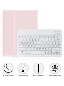 [Wireless Keyboard Protective Case] This Wireless Bluetooth Keyboard Protective Case Is Compatible With IPad Air 1/Air 2/Air 3/Air 4/Air 5/6, IPad 5th/6th/7th/8th/9th/10th/11th Gen, IPad Pro 12.9 Inch (2020/2021/2022 Models), IPad Pro 11 Inch (2018/2020/2021/2022 Models), As Well As Galaxy Tab And Redmi Pad SE. It Features A Soft TPU Back Cover, A Magnetic Detachable Design, And A Stylus Slot. - Multicolor - View 27