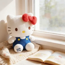 Đồ chơi nhồi bông Hello Kitty của MINISO Sanrio, cao 8 inch, kiểu dáng cổ điển, hình thú ngồi, búp bê nhồi bông KT đáng yêu, gối trang trí nhà cửa hình hoạt hình, quà tặng sinh nhật và Giáng sinh. - Màu xanh lam - Xem 7