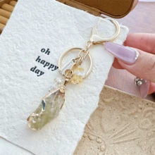 1件 2026新款不对称天然玫瑰石英和紫水晶宝石钥匙扣，独特幸运水晶吊坠，学生、情侣、生日、节日、圣诞节礼物、游戏玩家礼物、减压玩具 - 彩色 - 查看 9