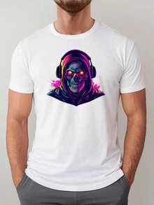 Classica e alla moda maglietta a maniche corte in stile street per donna e uomo, tutte le taglie dalla S alla 5XL - Bianco - Visualizzare 1