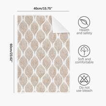 2pcs Simple Brown Geometric Leaf "Sweet Home" Pattern Kitchen Towels, Soft Polyester Material Dish Cloths, Suitable For Kitchen Decor, Cleaning, Holiday Party Decoration, Kitchen & Bathroom Essentials, Home Decor, Housewarming Gift - Multicolor - View 4