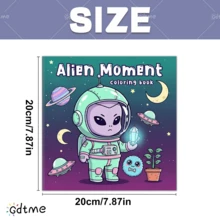 GDTME 1本创意“外星人”涂色书，24页厚纸，尺寸7.87*7.87英寸，适合初学者、办公室放松、亲子互动、送礼佳品，也是节日派对、音乐节、婚礼、办公及学校用品的理想之选。 - 447 - 查看 3