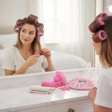 31pcs/Set Self-Grip Roller Kit, Including 18pcs Rollers, 12pcs Clips And 1pc Thermal Cap, Salon Quality Curling Rollers, DIY Hairstyle, No Heat Rollers - Pink - View 11