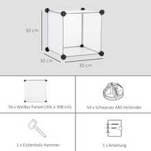 Self-Assembly Cube Storage System, 16 Cube Storage Boxes, Plastic Cabinet, 125 X 32 X 125 Cm - trắng - Xem 9